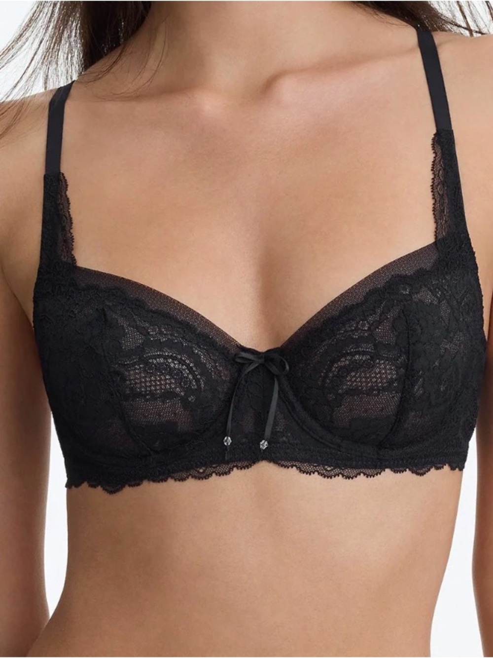 Skatlett Blue balconette minx lace bra